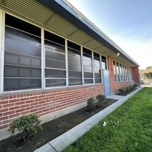 Completed solar control film installation on commercial windows in Pomona